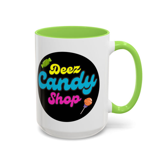 Deez Candy Shop Mug - 15 oz Green, Yellow or Blue