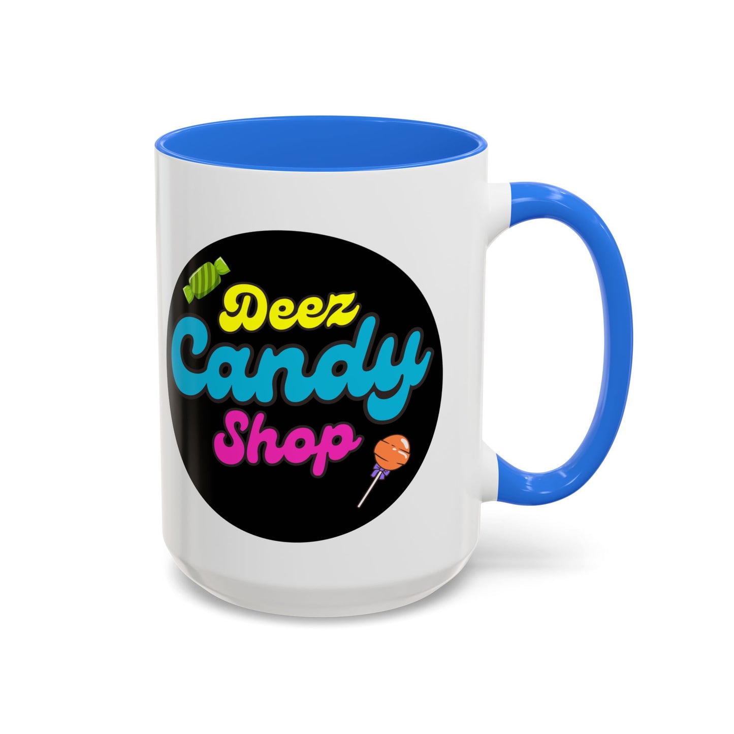 Deez Candy Shop Mug - 15 oz Green, Yellow or Blue
